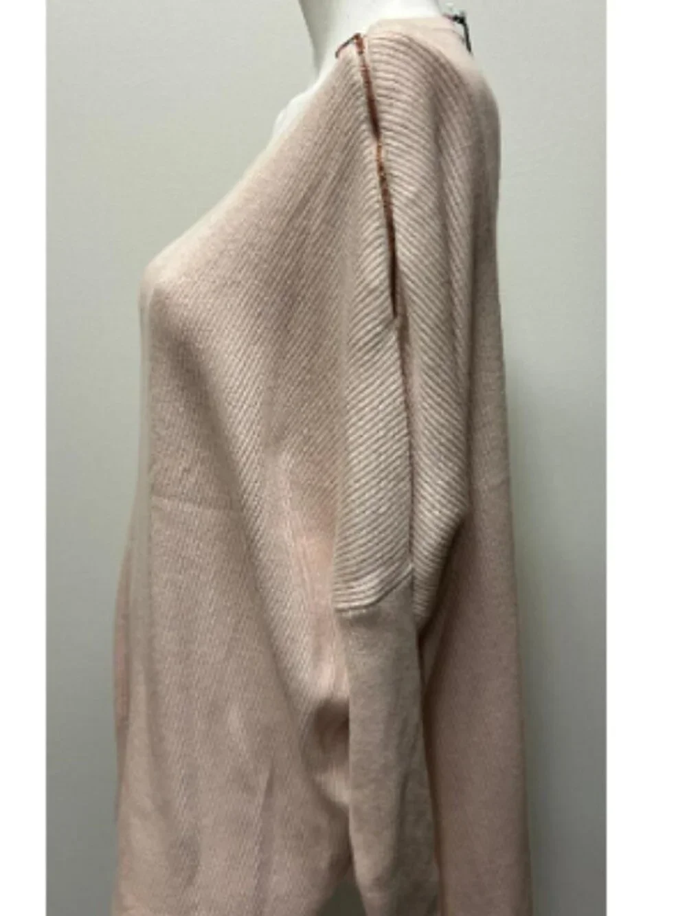 Maggiee Ribbed Poncho Sweater, Light Pink Color by Ted Baker - Picture 3 of 4